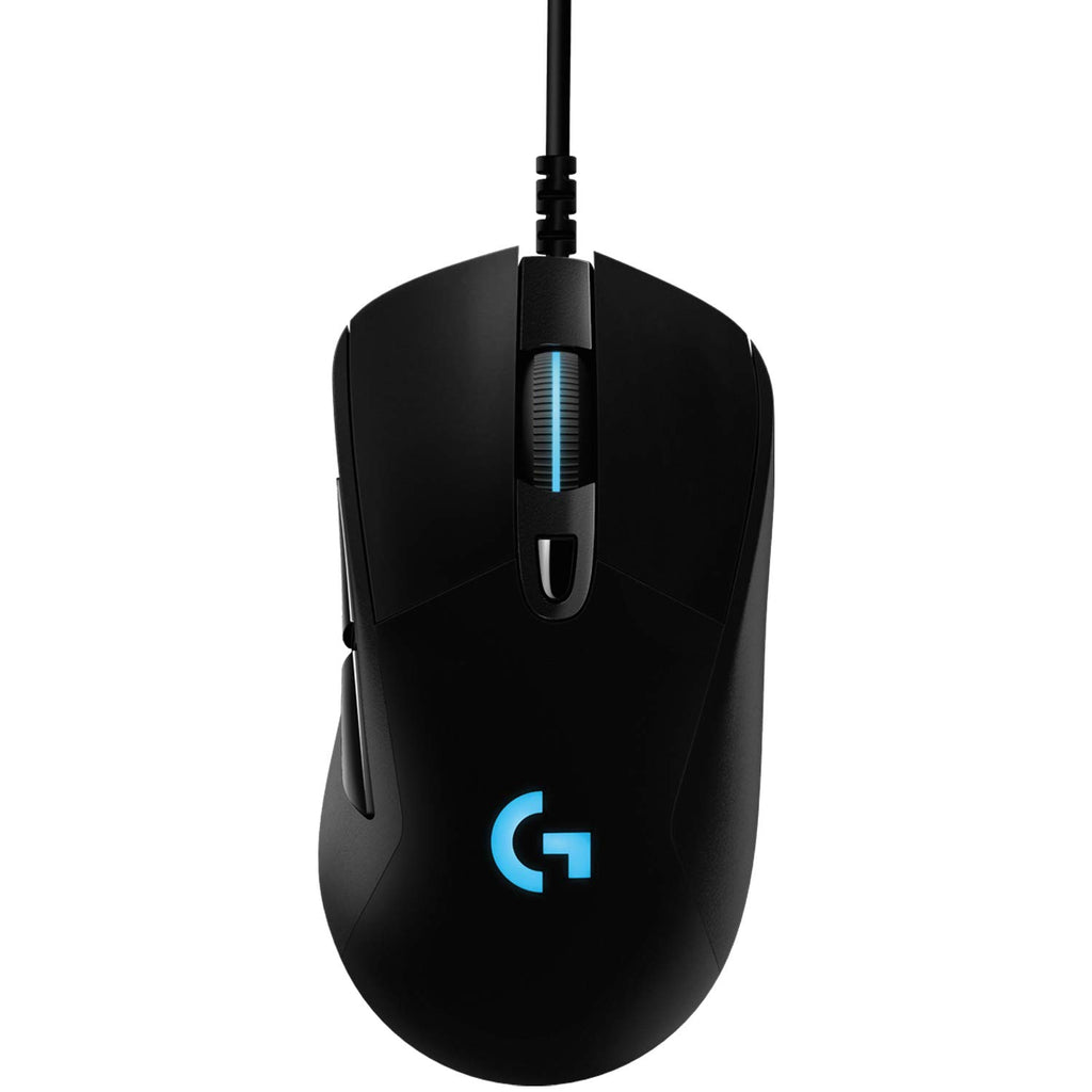 Logitech G403 HERO Wired Gaming Mouse, HERO 25K Sensor, 25,600 DPI, RGB Backlit Keys, Adjustable Weights, 6 Programmable Buttons, On-Board Memory, Braided Cable, PC/Mac - Black