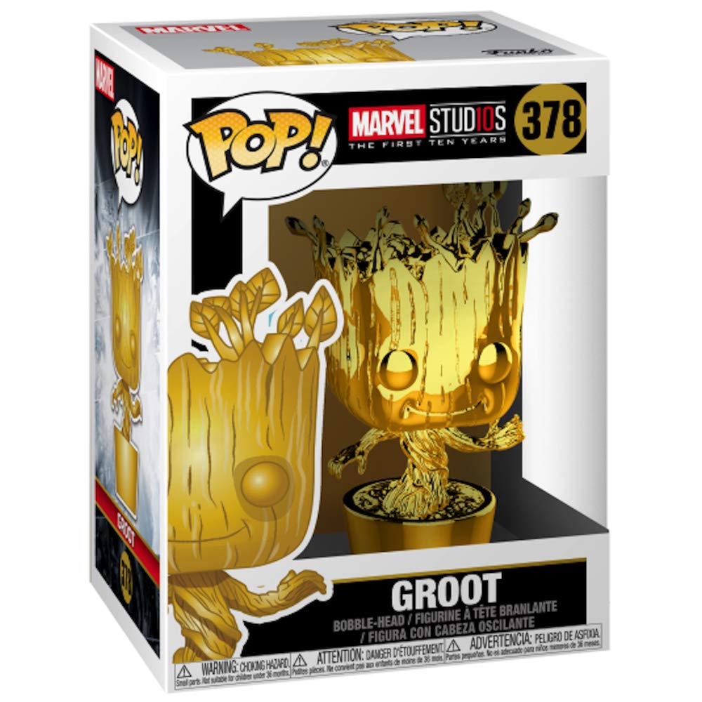 Funko 33514 POP Bobble: Marvel: Marvel Studios 10: Groot (Chrome)