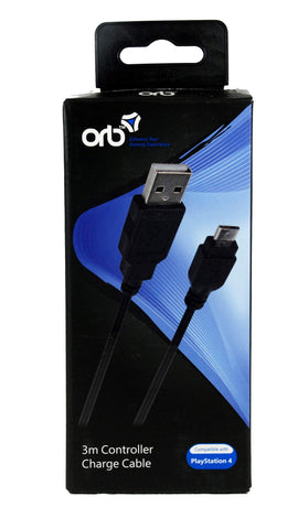 ORB USB to Micro USB Charge Cable, 3 Metre (PS4)