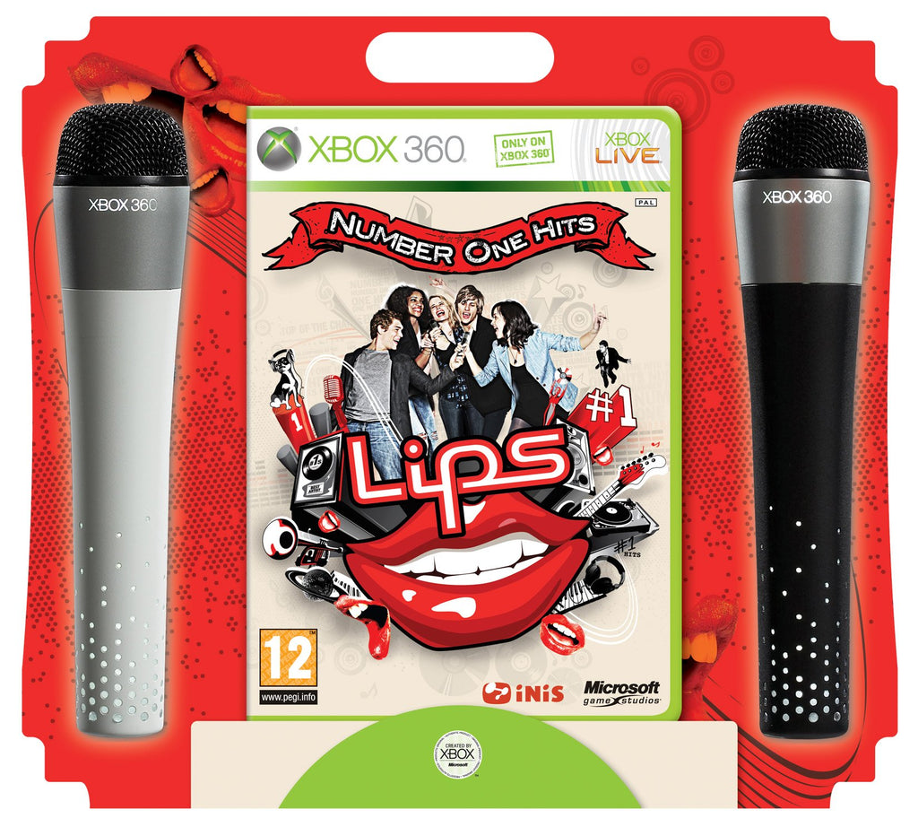 Lips Number One Hits - Game and 2 Wireless Microphones (Xbox 360)