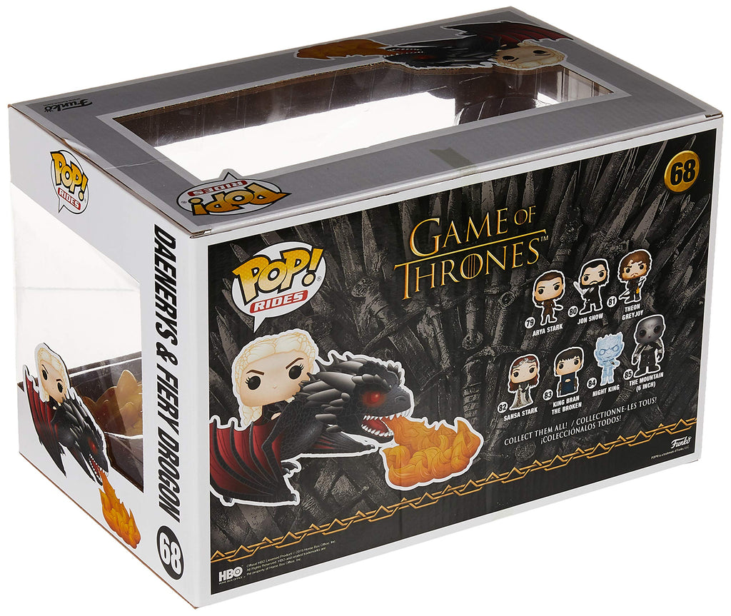 Funko 45338 POP Rides: Game of Thrones-Daenerys on Fiery Drogon Collectible Figure, Multicolour